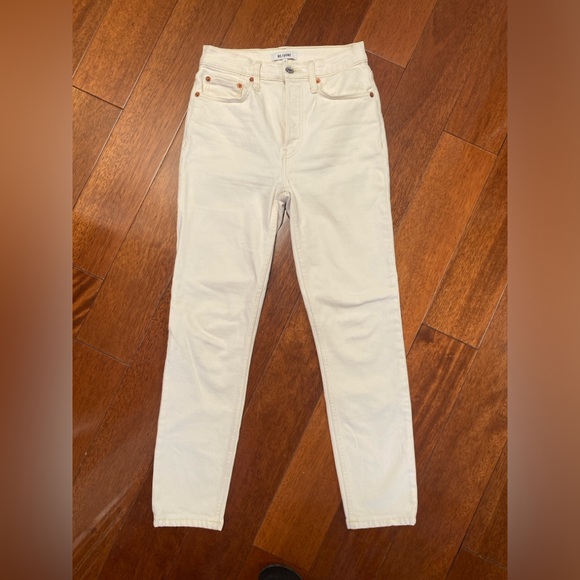 RE/DONE 90s High Rise Ankle Crop, Vintage White, Size 25 - Picture 3 of 11